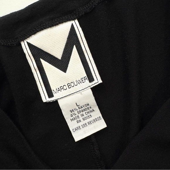 Marc Bouwer Women’s L Drapey V-Neckline Black Blouse Knit Top Whimsigoth Whitchy - Picture 5 of 8